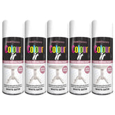 5X Paint Factory White Satin Spray Paint 400ml Spray Paint